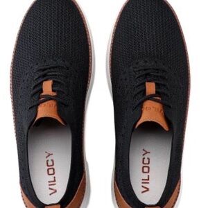 VILOCY Men's Mesh Dress Sneakers Oxfords Business Casual Shoes  Black